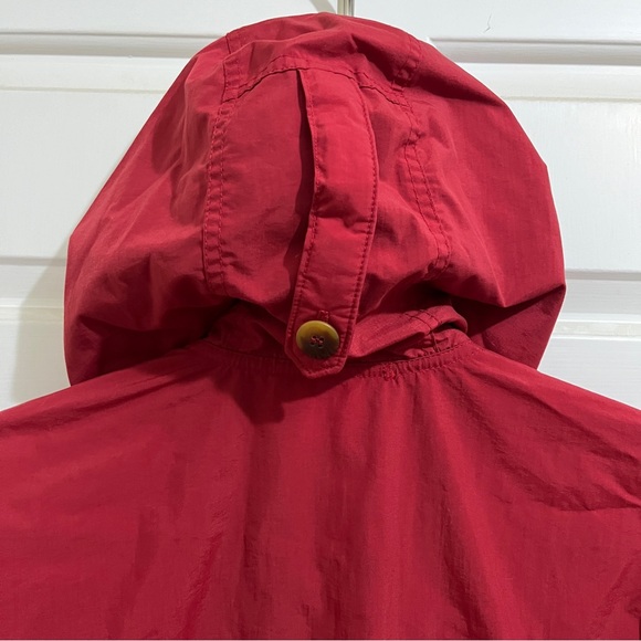 Women COLUMBIA ANORAK WINDBREAKER size Small red half button up hooded nylon - Picture 4 of 10